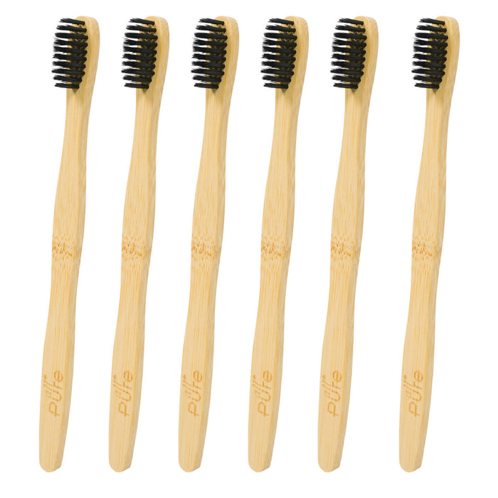 6 Pc Natural Moso Bamboo Toothbrush Soft Bristles Oral Care Clean Adult Children