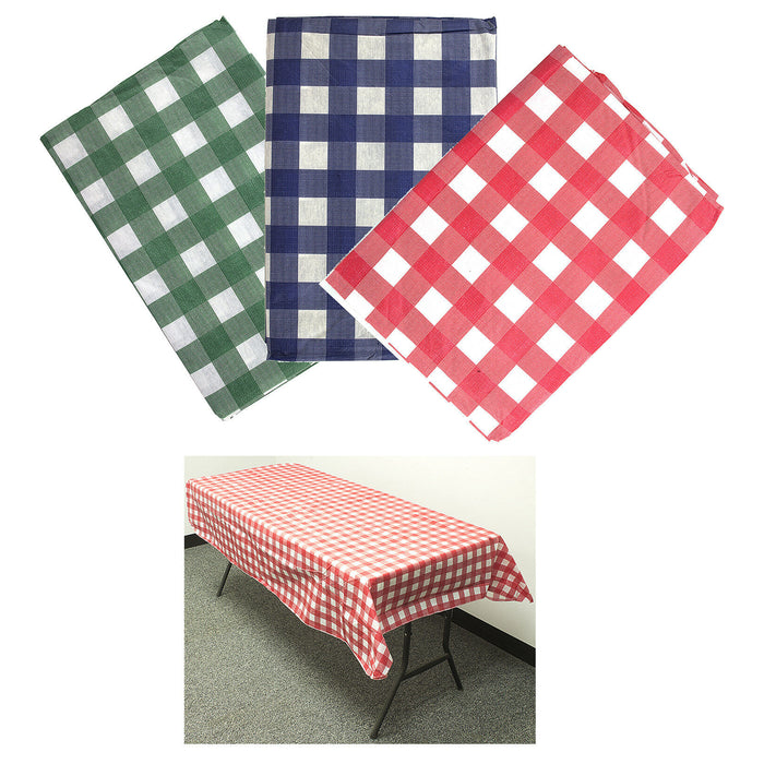 1 Flannel Vinyl Tablecloth Checkered Picnic Outdoor Table Cover Cloth 52" X 70"