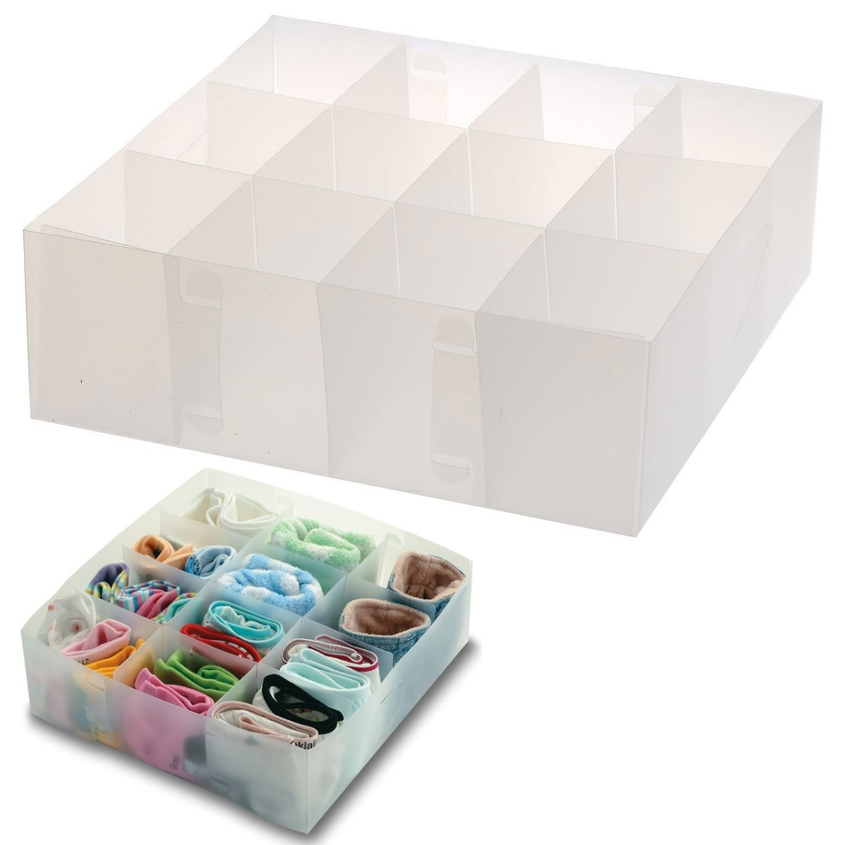 SELPONT r with Lid, 30 Cell Underwear Drawer Organizer Foldable