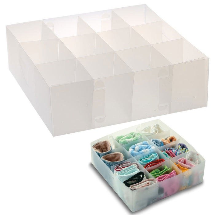 1 Foldable Drawer Organizer Underwear Storage Box 12 Compartment
