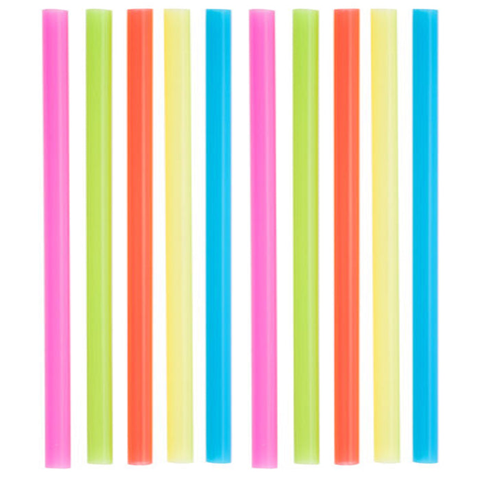 90 Ct Large Wide Neon Drinking Straws Milkshake Smoothie Plastic Home Bar Drinks