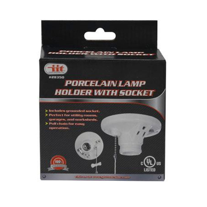 ATB 1 Porcelain Ceiling Lamp Holder with Socket Pull Chain Bulb Mount Light Fixture 28350