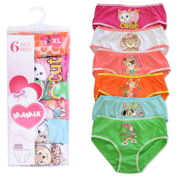 Toddler Girls' Cotton Brief Panties, 6-Pack
