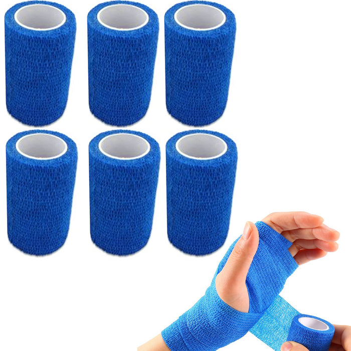 6 X Self Adhering Bandages Adhesive Bands Flexible First Aid Wrap Support Tape