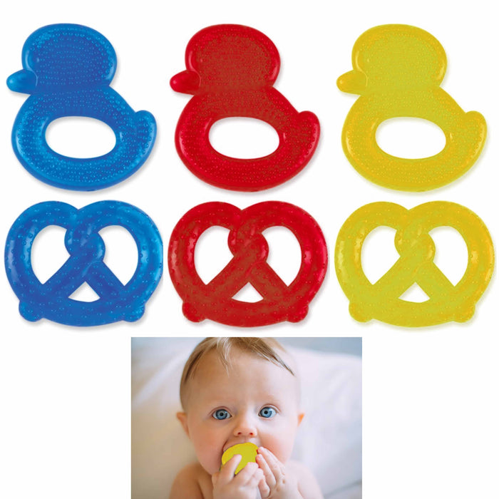 2 Pc Baby Teething Ring Water Filled Teether Chewing Toy BPA Free Soothing  Gums