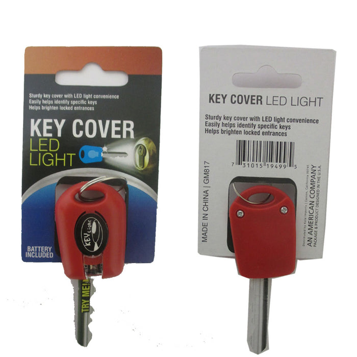 2 Key Cover LED Bright Light Keychain Torch Flashlight Keyring Case Cap New !