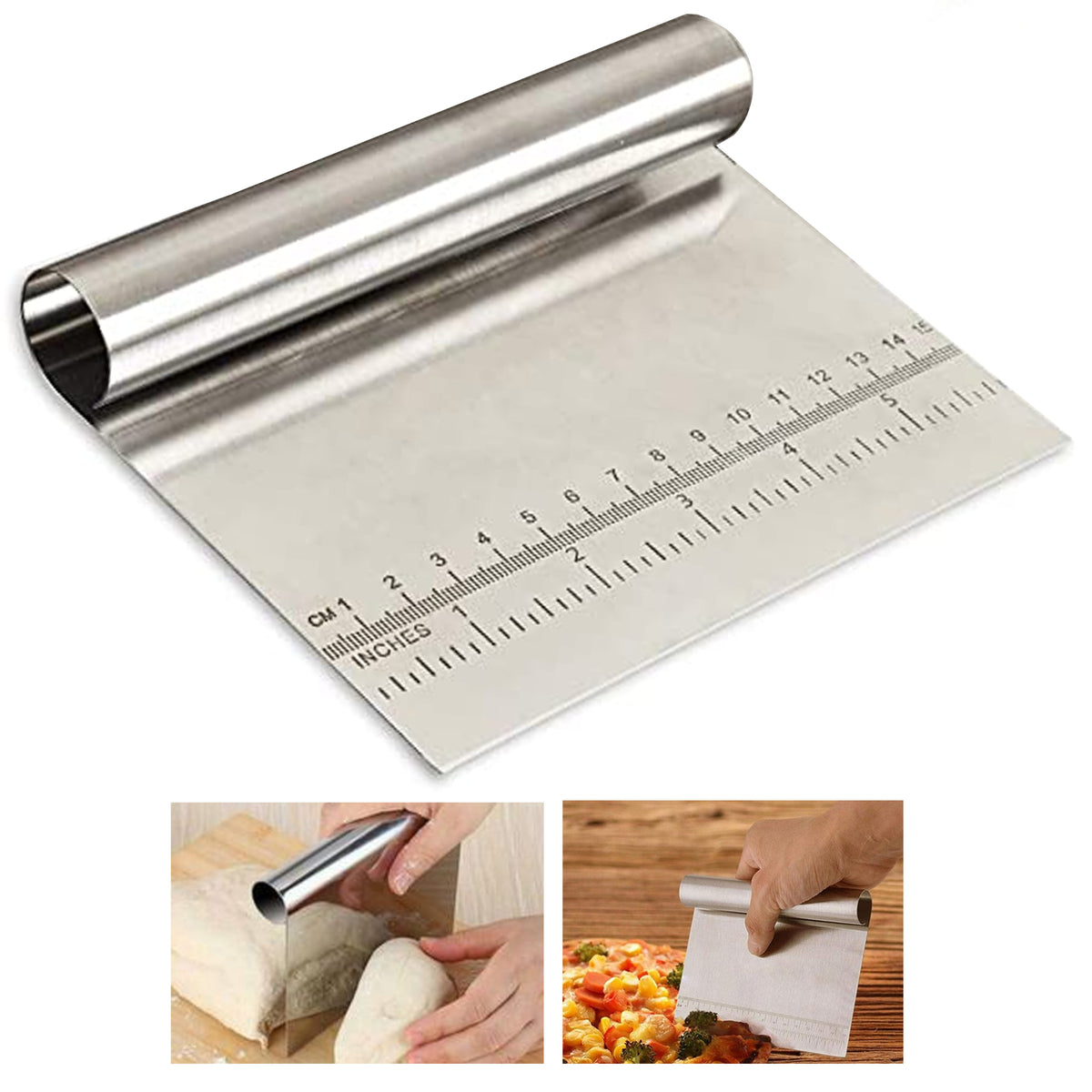 2 X Plastic Bowl Dough Scraper Pans Cutter Pastry Blade Pizza