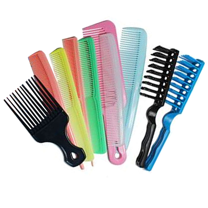 24 Pro Salon Hair Styling Assorted Combs Brush Set Hairdressing Barbers Plastic