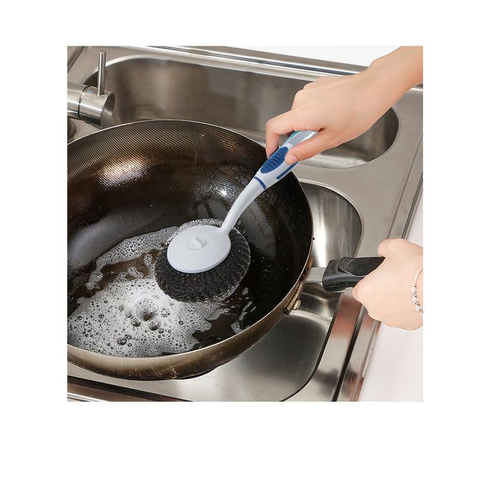 4 PC Stainless Steel Pan Brush Skillet Cleaner Wire Metal Sponge Pot Scrubber