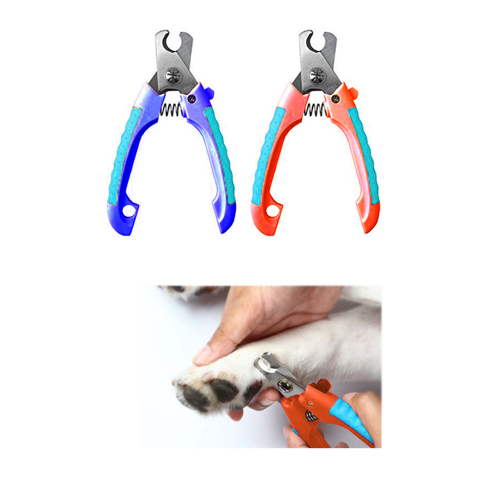 2 Pc Pet Brush Set Self Cleaning Sliding Dog Nail Clippers Comb Reduces Shedding