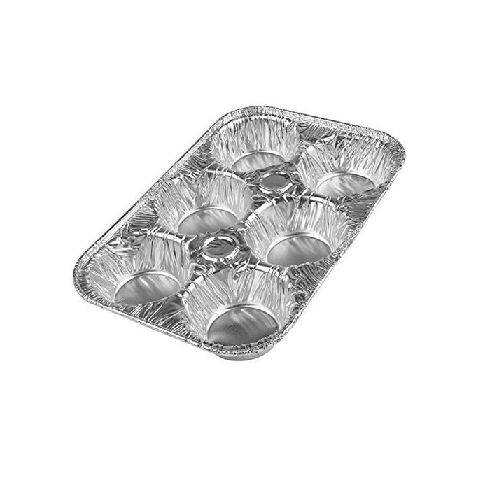 50 Pc Aluminum Foil Muffin Pan 6 Cavity Cake Mold Cupcake Disposable Container