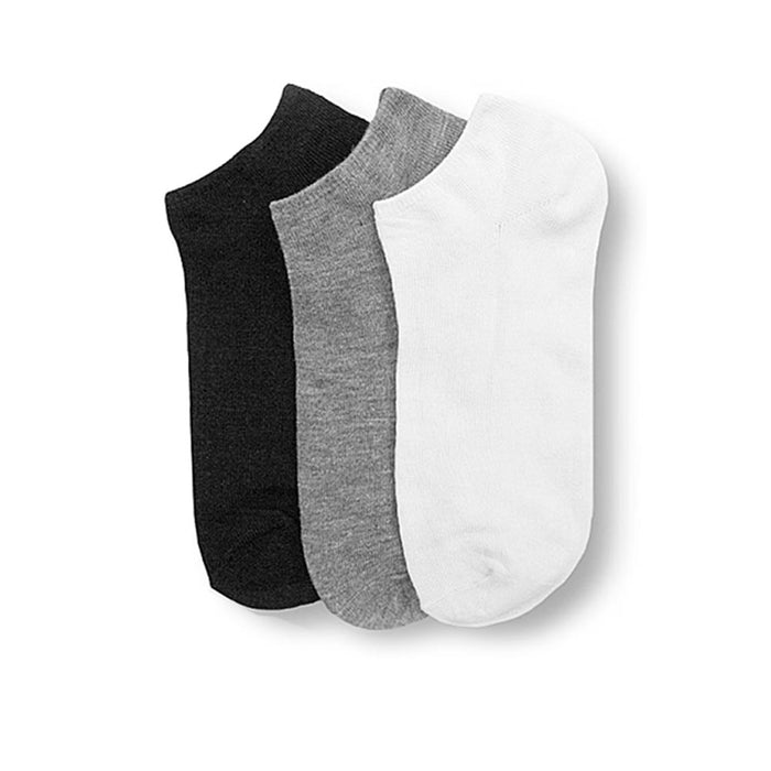 12 Pair Women Ankle Socks Low Cut  Fit Crew Size 6-8 Sport Black White Grey