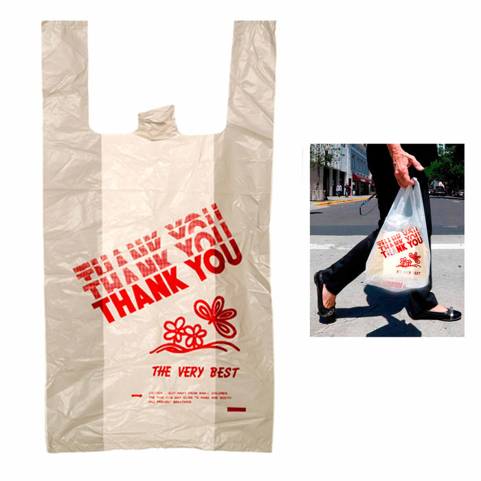 1480 Ct Thank You Retail Plastic Shopping Grocery Bag T-Shirt Handle Supermarket