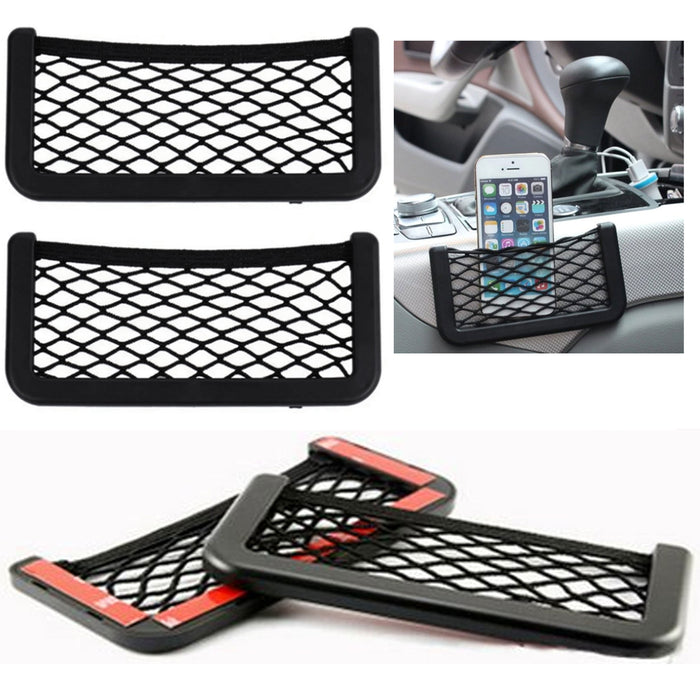 2 Pc Multipurpose Organizer Net Car Storage Phone Holder Pocket Cargo Bag Pouch