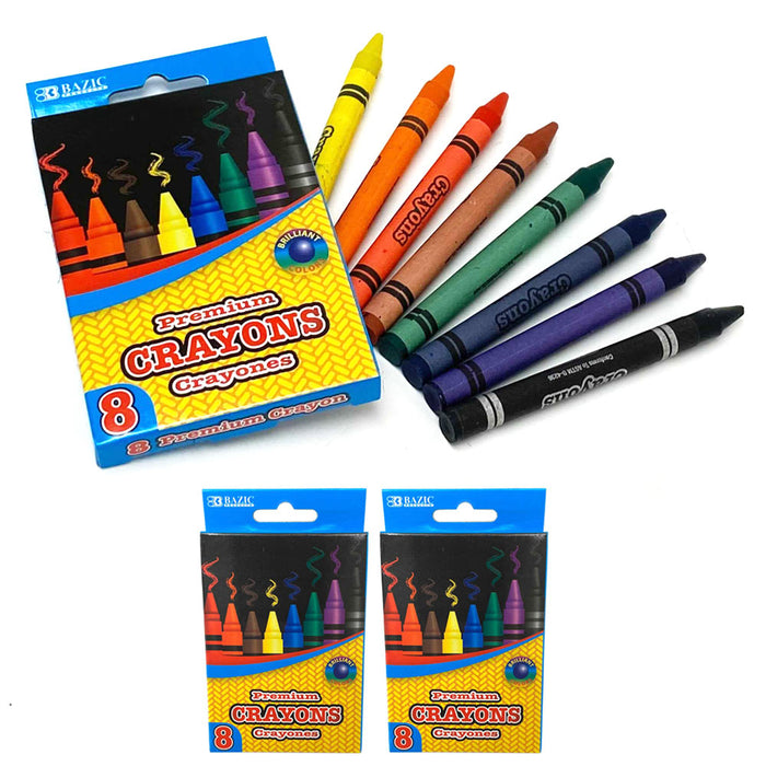 8 Color Premium Jumbo Crayons 24 Packs