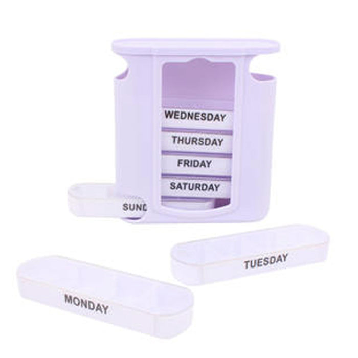 2 Weekly Pill Box Organizer 6 Compartment Holder Case Medicine Storage  Travel