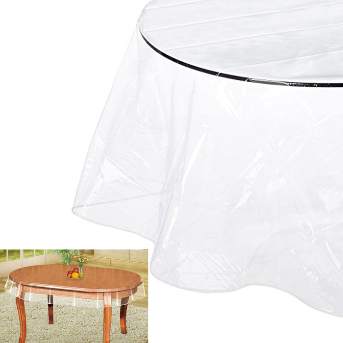 2 X Table Cover Crystal Clear Vinyl Heavy Duty Tablecloth Protector Oblong 54X72