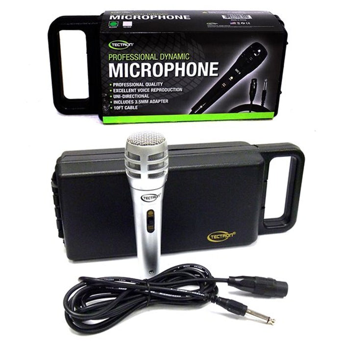 Professional Dynamic Uni-Directional Wired Microphone 10' Cord Case Mic Karaoke