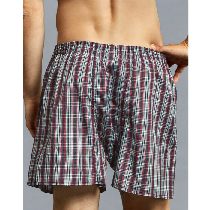 3 Men Knocker Boxer Trunk Plaid Shorts Underwear Cotton Briefs Elastic 3XL 50-52