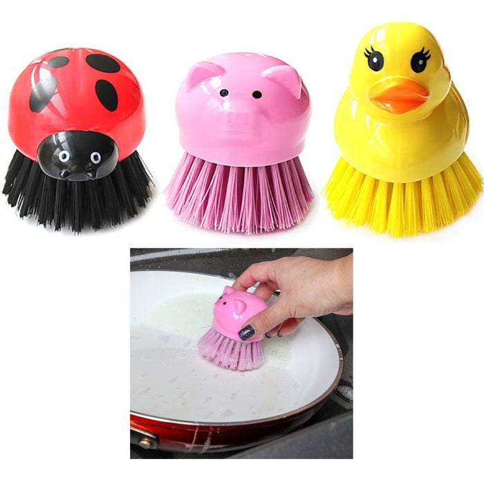 1pc Kitchen Sink Scrub Brush With Handle For Cleaning Dish And Pot
