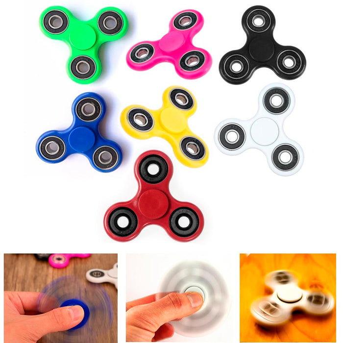 3 Pc Fidget Spinners Gyro Tri-Spinner Toy Metal Ball EDC Hand Finger Focus ADHD