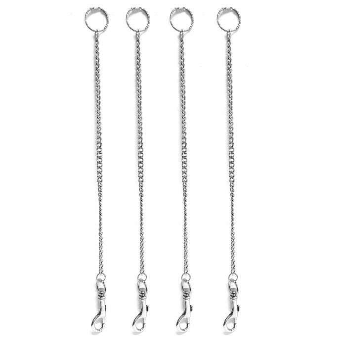 Diamond Visions 4 PC Metal Chain Hook Key Rings 12 inchl Keychain Snap Swivel Lobster Claw Clasps, Women's, Size: 15.5, Silver
