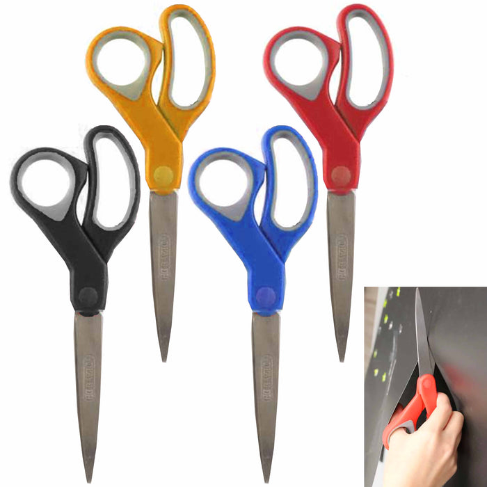 Stainless Steel Household Scissors Blue Handle Plastic Handle Scissors  Sharp Thick Blade Domestic Household Shears for