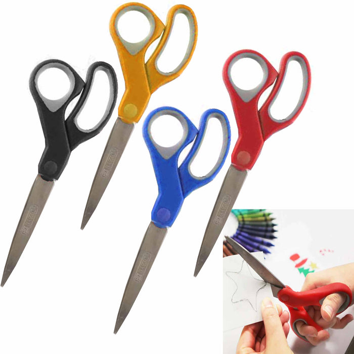 PYOF Scissors, 8 Scissors All Purpose Stainless Steel Craft Scissors Sharp  Fabric Scissors Comfort Grip Scissors for Office School Home Right/Left