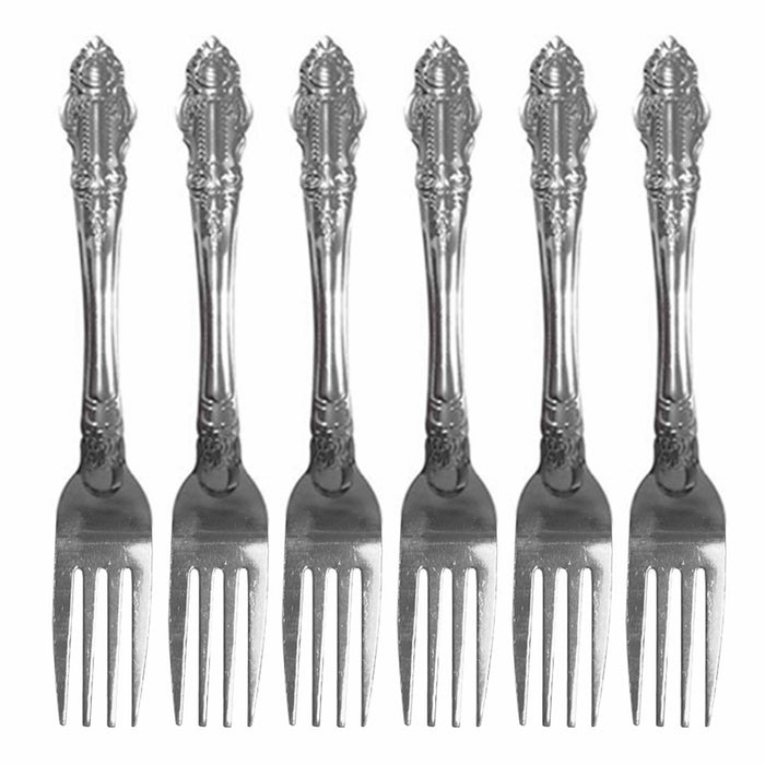 6 Pc Stainless Steel Dinner Forks Table Flatware Set Cutlery Utensils Heavy Duty