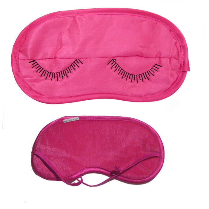 Pink Travel Eye Mask Sleep Soft Padded Shade Cover Rest Relax Sleeping Blindfold