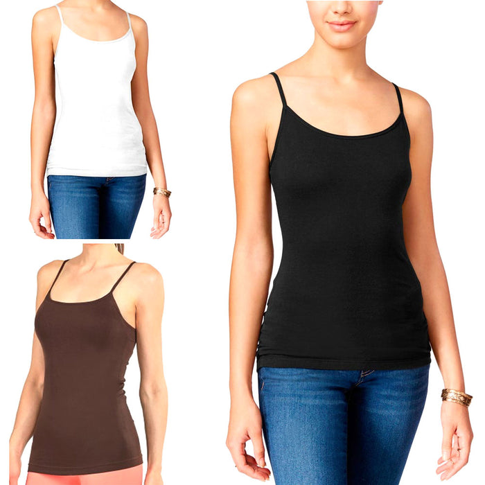 3pc Tank Top Seamless Long Stretch Tunic Slip Camisole Layering Spandex Cami Tee