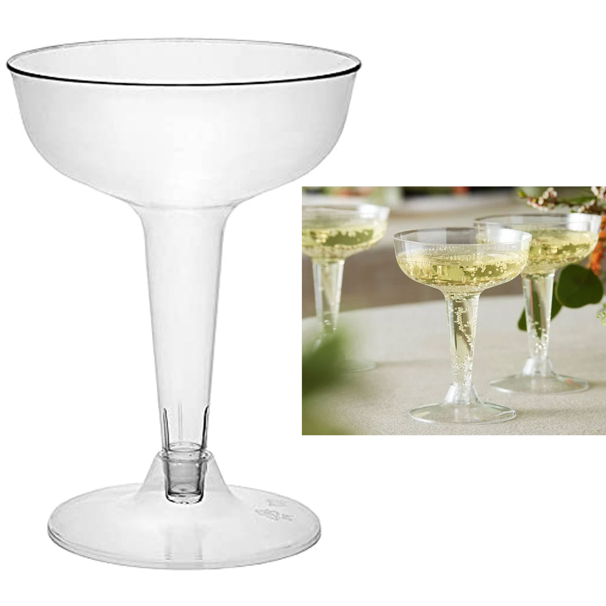 Dropship Oval Halo Plastic Champagne Flutes Set Of 4 (4oz), Unbreakable  Mimosa Glasses Plastic Champagne Glasses, Acrylic Wedding Champagne Flutes  to Sell Online at a Lower Price