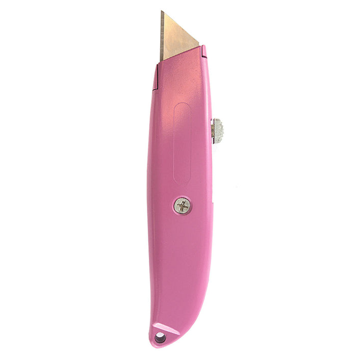 Pink Box Cutter Retractable Utility Knife - Heavy Duty Box Cutter