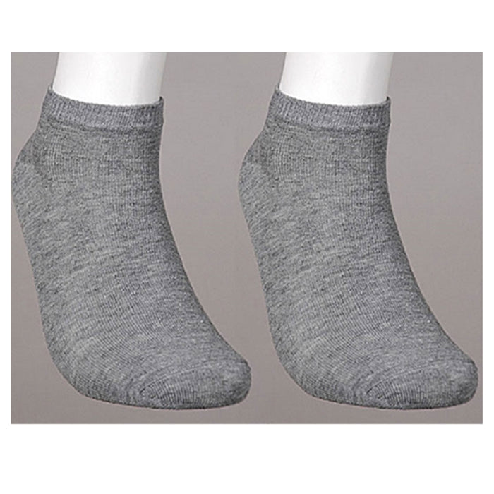 6 Pairs Ankle Quarter Socks Cotton Crew Low Cut Men Women Casual Sports Grey 6-8