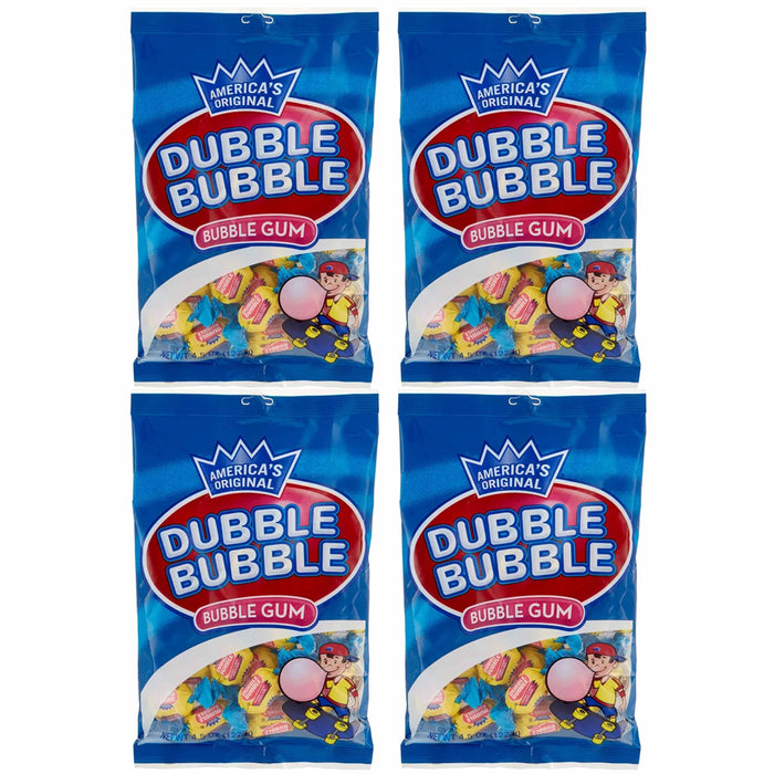 4 Bags Original Flavor Dubble Bubble Gum Chewing Candy Party Favor 4.5oz Each