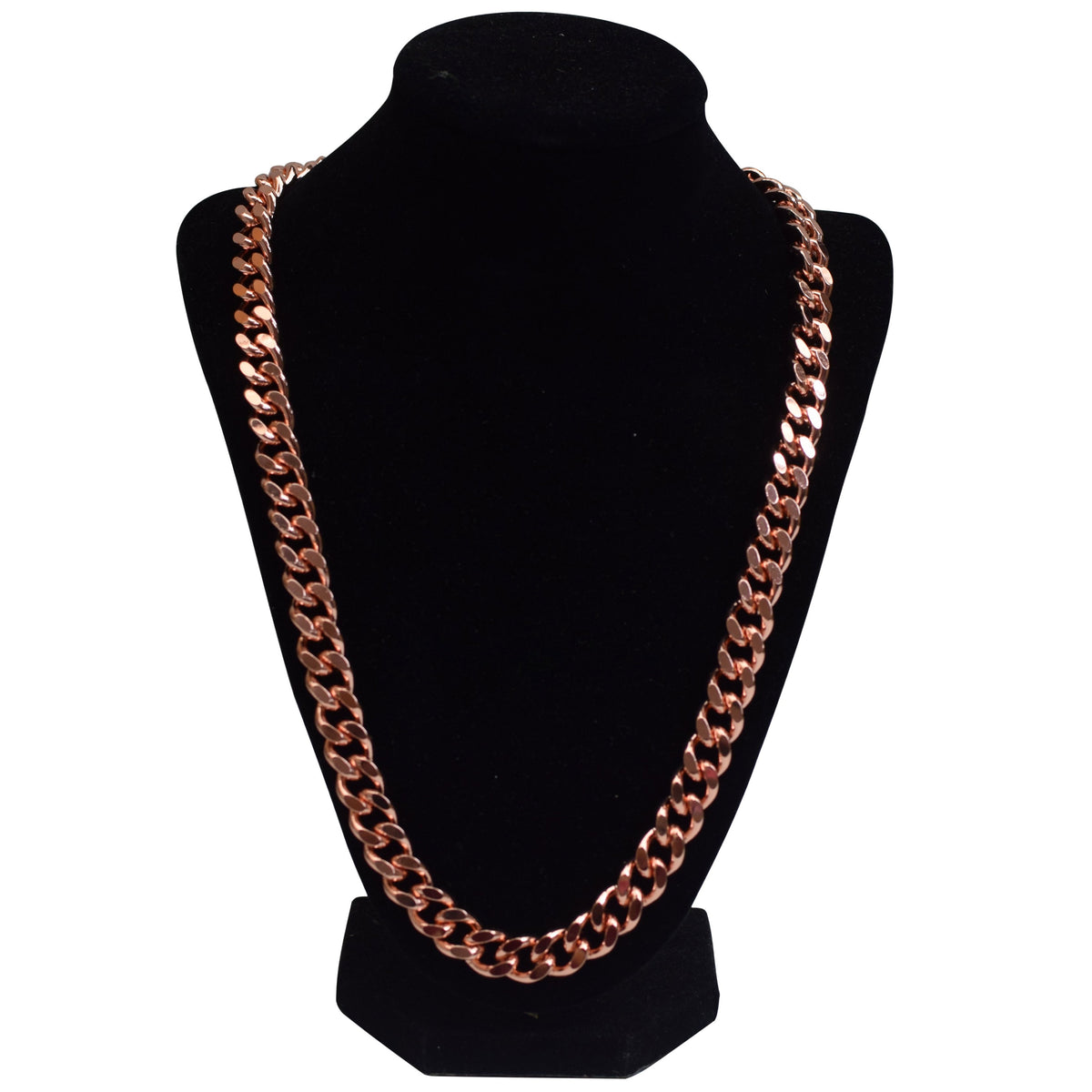 Pure Solid Copper Cuban Chain Necklace Curb Link Rider Arthritis Necklace