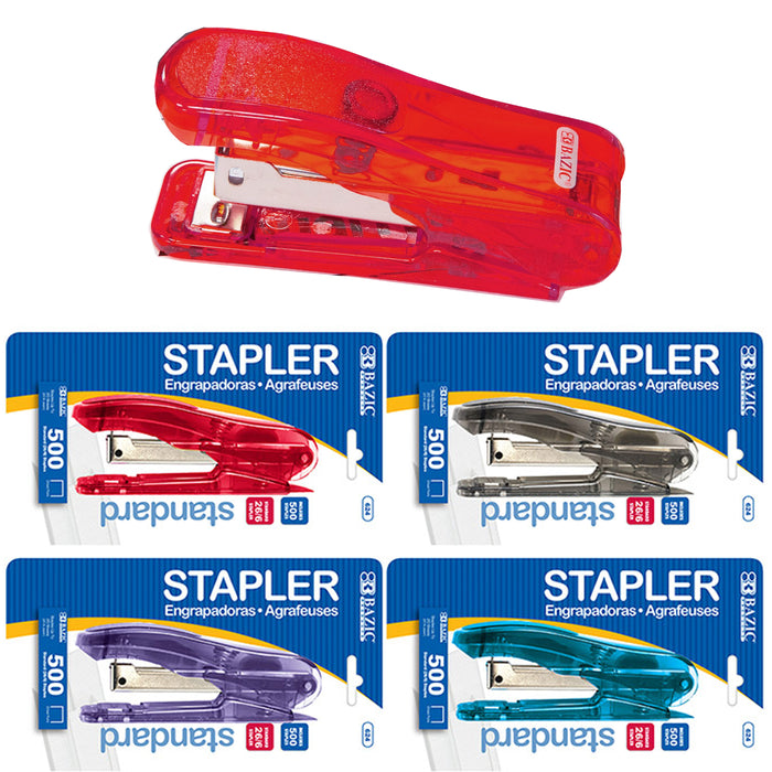 2 BAZIC Stapler 500ct Refill Staples Handheld Paper Office Desktop Standard