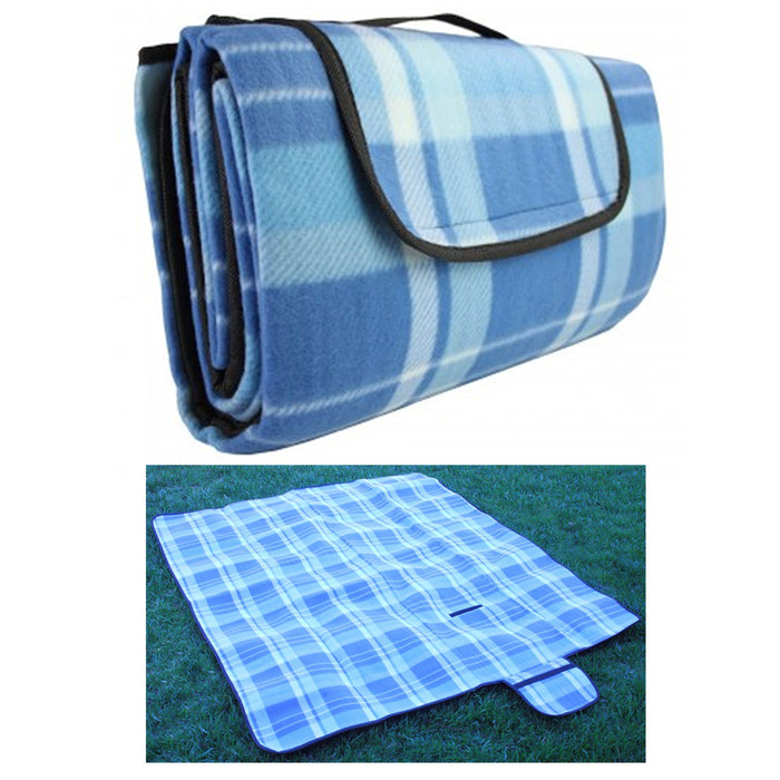 1 Waterproof Blanket Polar Fleece Foldable Outdoor Beach Picnic Camping Mat Blue