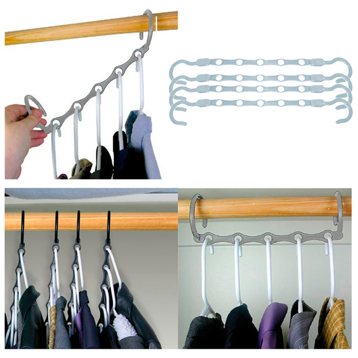 Magic Space Saving Coat Hangers Tidy Wonder Closet Organizer Cloth Metal  Hooks