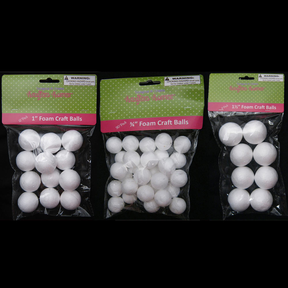 12 Styrofoam Foam Polystyrene Art Crafts Styro White Balls Project 2 2 1/2 3