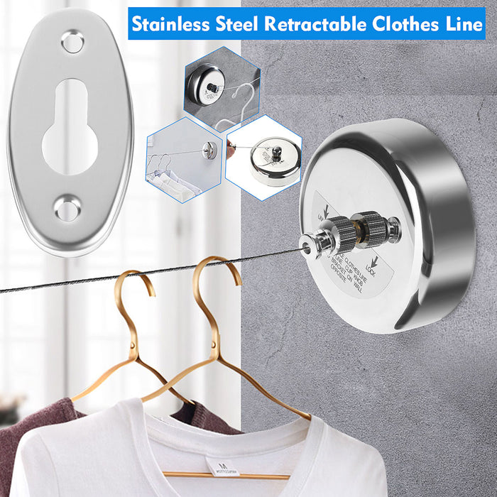 Stainless Steel Retractable Single Clothes Line 72" Dryer Laundry Indoor Outdoor