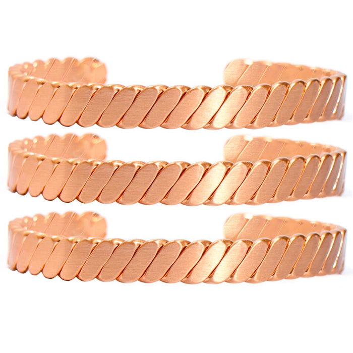 3 Pc Pure Copper Bracelet Arthritis Pain Therapy Energy Cuff Bangle Men & Women