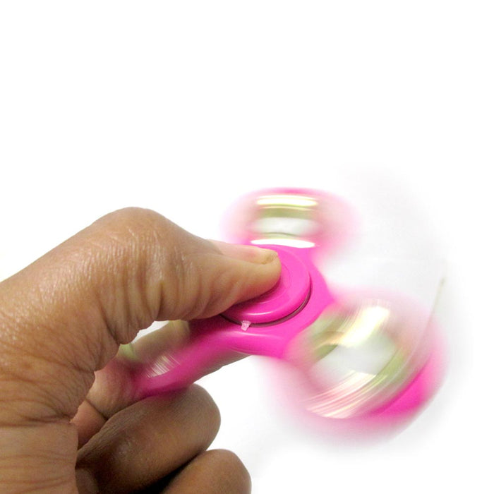 3 Pink Fidget Spinner Gold Rim Toy EDC Hand Finger Desk Focus ADHD Kids Adults