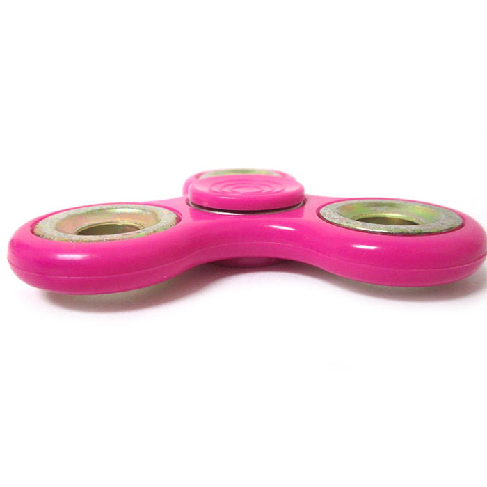 3 Pink Fidget Spinner Gold Rim Toy EDC Hand Finger Desk Focus ADHD Kids Adults