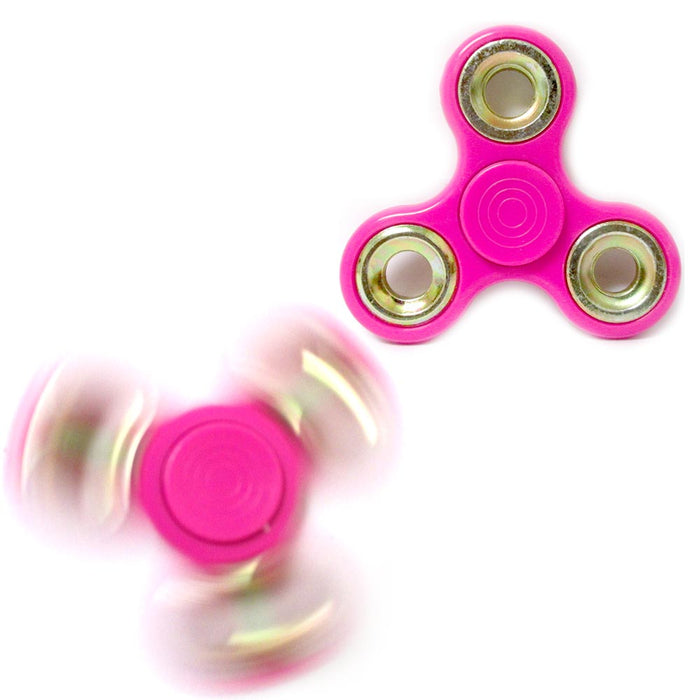 3 Pink Fidget Spinner Gold Rim Toy EDC Hand Finger Desk Focus ADHD Kids Adults