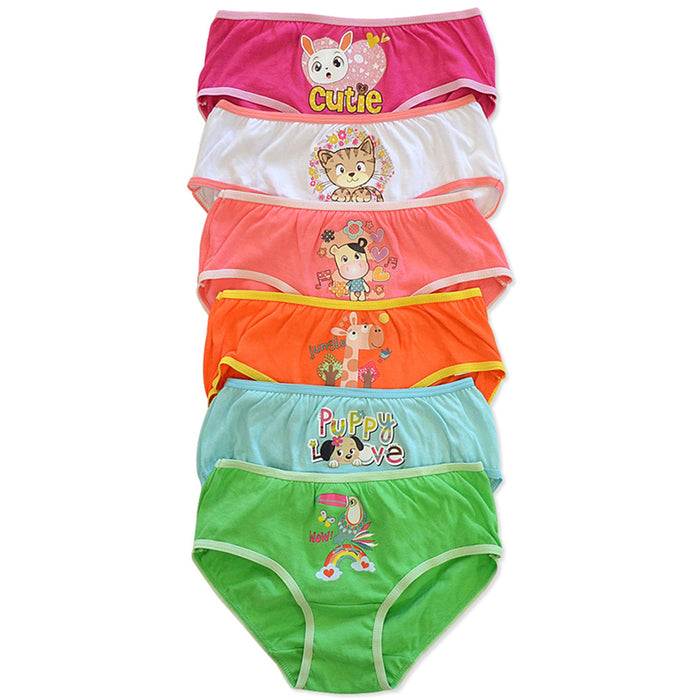 6 Pack Kids Girls Underpants Soft Cotton Panties Child Underwear