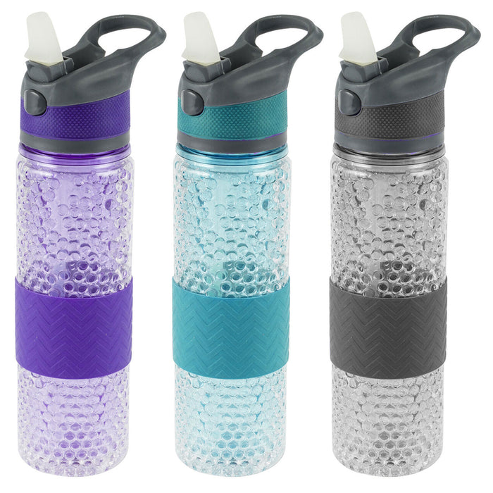 1 Pc Sports Water Bottle Double Wall Insulated Gel Flip Top Drink Gym BPA Free