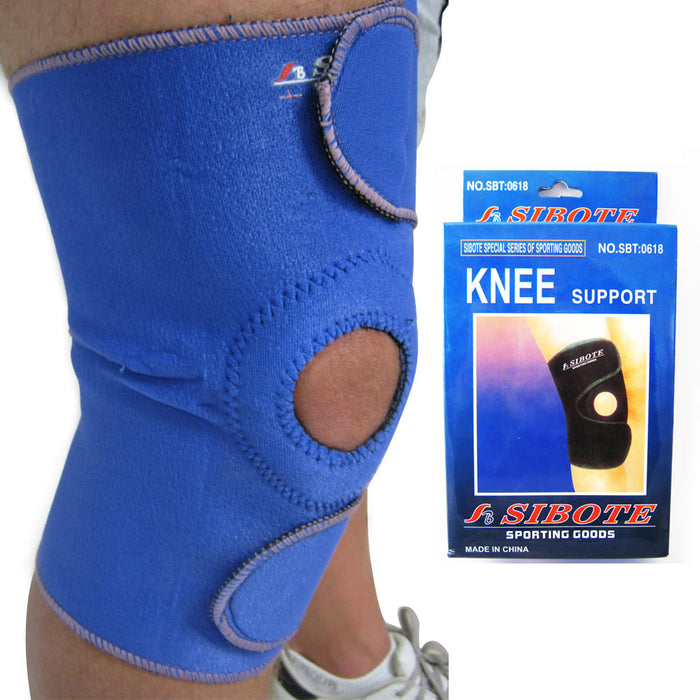 1Pc Hinged Knee Brace Adjustable Black Wraparound Open Patella Support  Neoprene Wrap