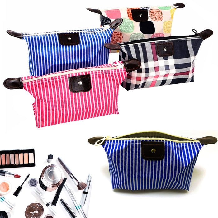 2 Travel Makeup Bag Brush Pencils Toiletry Cosmetic Organizer Pouch Zipper Case