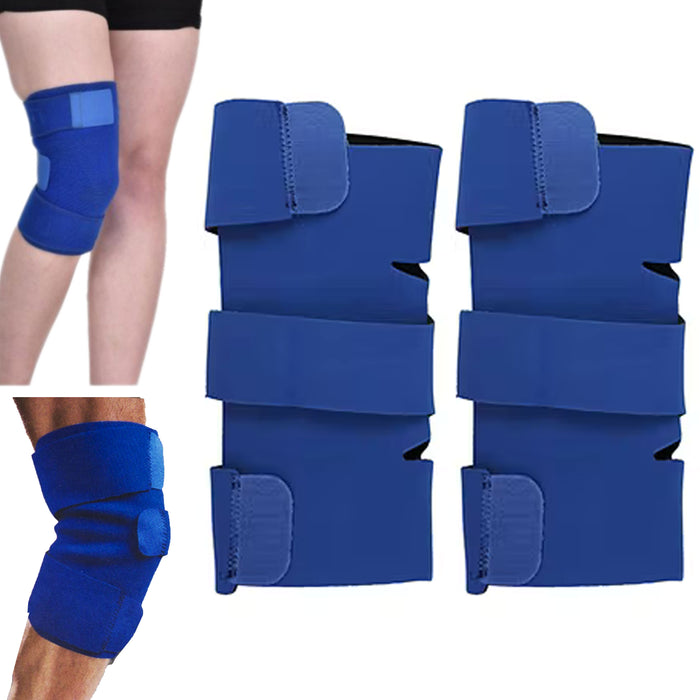 4 Pc Adjustable Knee Brace Patella Support Wraps Joint Sports Compression Sleeve